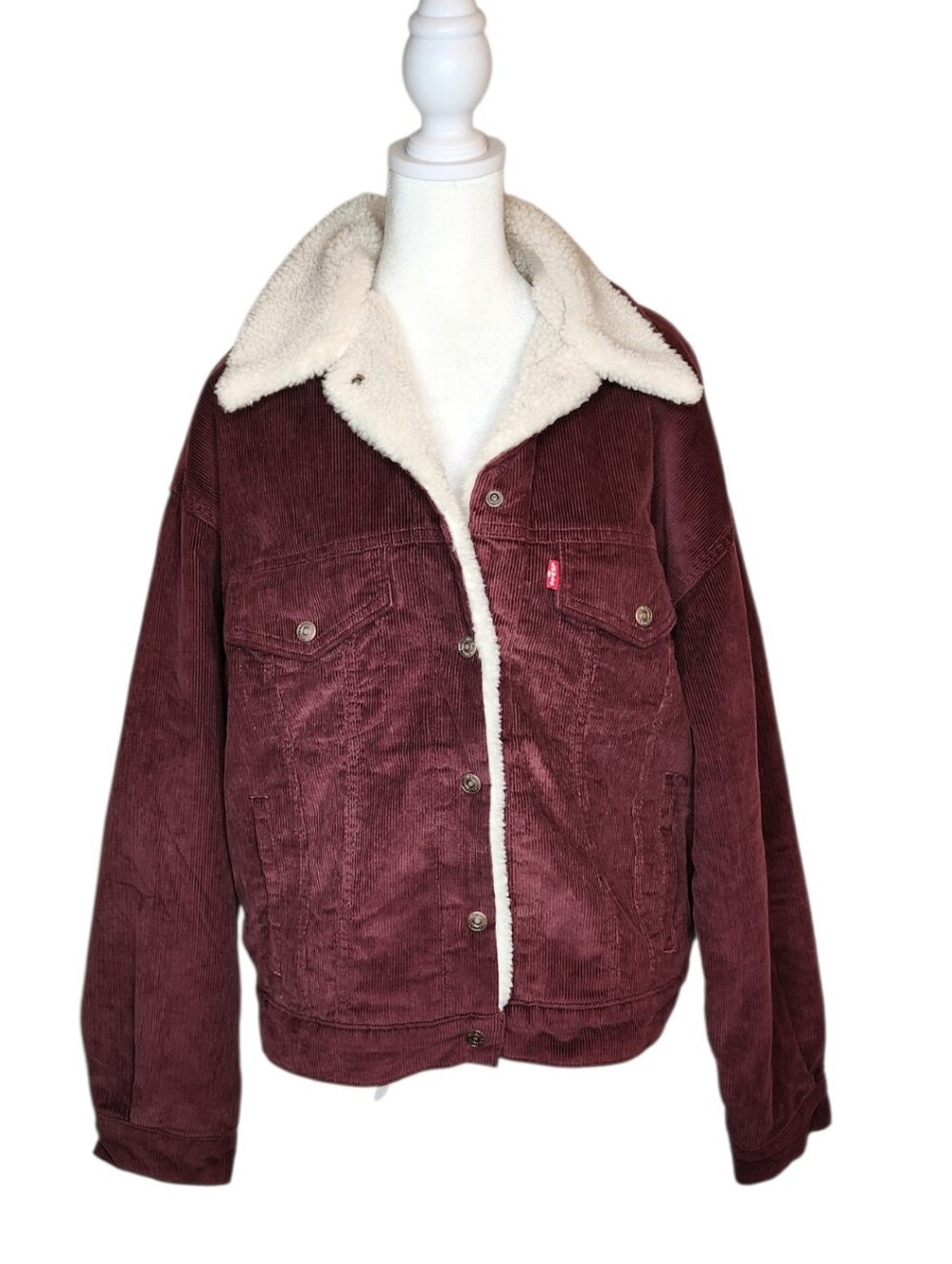 NEW Levi's Corduroy '90s Sherpa Trucker Jacket Brown Size Medium